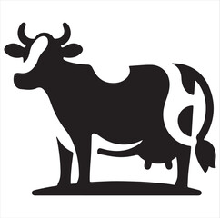 Flat vector cow icons, perfect for agriculture and farm-themed designs