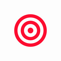 Red target goal achievement icon vector sign
