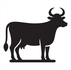 Flat vector cow icons, perfect for agriculture and farm-themed designs