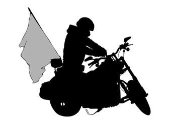 Old big bike on white background