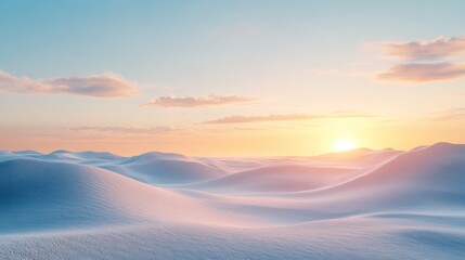 Serene sunset over a snow-covered landscape.