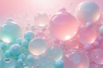 Soft Colorful Bubbles on a Pastel Background for Abstract Concept