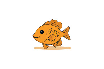 orange fish cartoon design vector