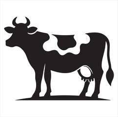 Flat vector cow icons, perfect for agriculture and farm-themed designs