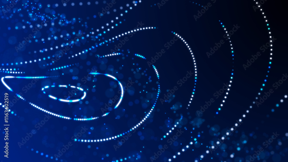 Poster sci-fi background. digital wave with many particles. big data visualization. template for festive pr