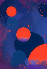 Abstract illustration of overlapping circles in a vintage background