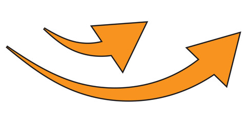 Arrow up icons. Set of curve rise increase arrows. Growth pictogram isolated. Vector illustration.