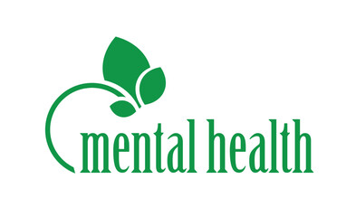 mental health sign on white background	