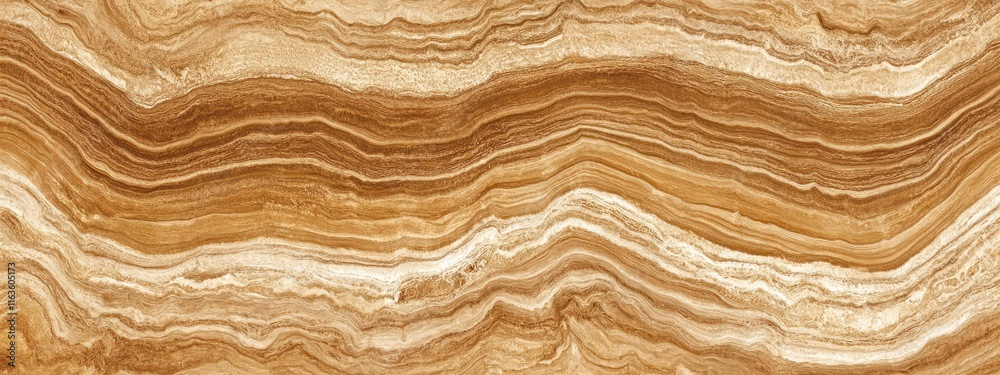 Poster Abstract brown and beige marble texture with wavy lines and patterns.