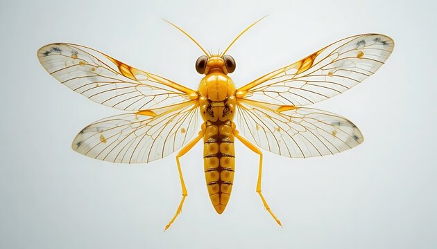 Golden Wasp Specimen Detailed Wings And Body