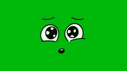 Cartoon face best quality animated green screen , The video element of on a green screen background, Ultra High Definition, 4k video, on a green screen background.