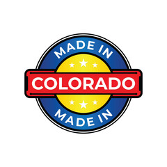 Made in Colorado label icon emblem isolated on white background