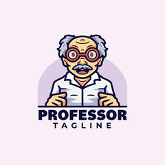 Professor logo mascot cartoon character
