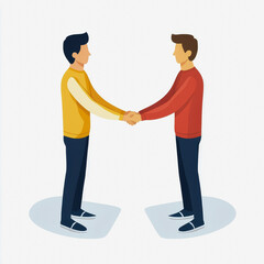 Fototapeta premium Peer to peer collaboration handshake between two men symbolizing partnership networking business growth