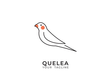 Red billed quelea bird logo design, quelea silhouette logo