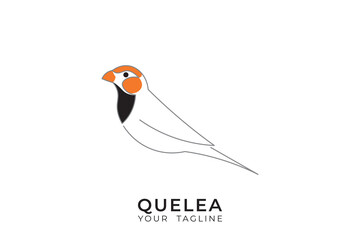 Red billed quelea bird logo design, quelea silhouette logo