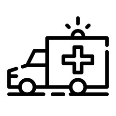 ambulance car cutline icon