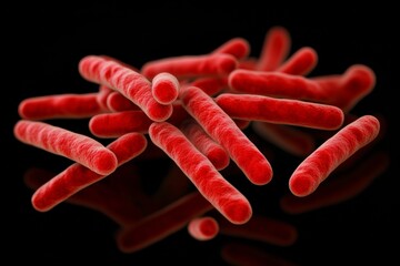 Microscopic View of Rod-Shaped Bacteria
