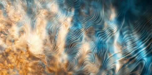 Abstract Watercolor Landscape with Blue and Brown Tones