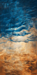 Abstract Watercolor Landscape with Blue and Brown Tones