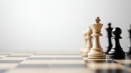 Strategic Chessboard with Development Pieces, illustrating tactical business growth and competitive positioning in a dynamic market landscape