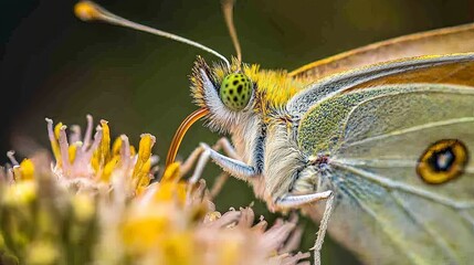 Close-up of Butterfly Extracting Nectar from Flower