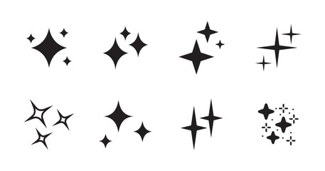 A collection of black star icons, adding brilliance to any design.