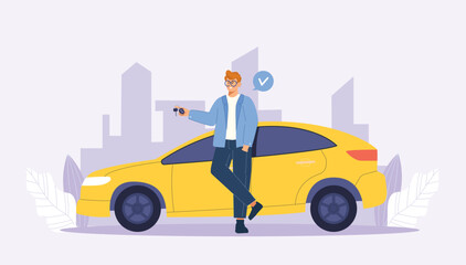 A user-friendly illustration highlighting an easy car buying process, combined with financial planning tools to guide customers in making informed vehicle purchase decisions.