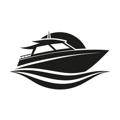modern minimal creative ship boat logo icon vector art design
