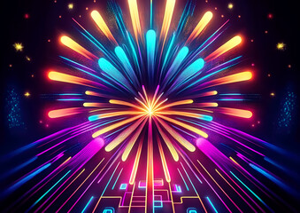 Naklejka premium Abstract background with fireworks.