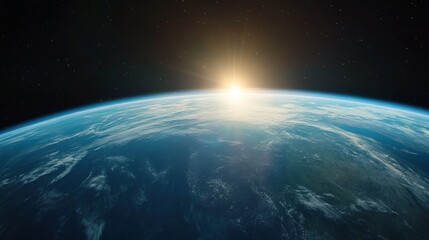 Obraz premium Astronaut Floating Above Earth, Captivating View of the Blue Planet, Expansive Space Background, Awe-Inspiring Perspective