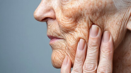 Naklejka premium Detailed Portrait of Aging Skin with High Contrast Textures