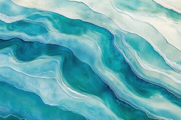mesmerizing aerial view of rolling ocean waves captured in perfect orthogonal perspective