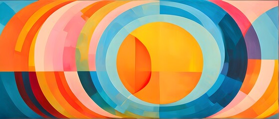 Obraz premium Abstract illustration of overlapping circles in a vintage background