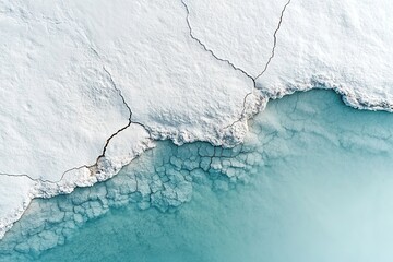 stunning aerial view of minimalistic salt lake captured in perfect orthogonal perspective