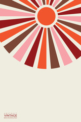 Sun retro design background. Colorful sunlight with vintage colors, abstract sunlight