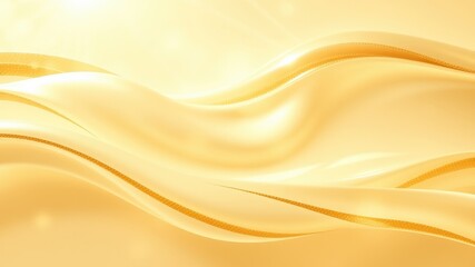 Elegant Golden Fabric Draped in Soft Waves for Luxurious Backgrounds
