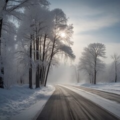 Obraz premium road in the forest