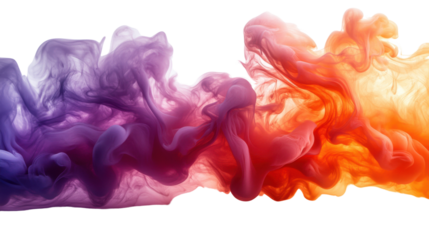 abstract colorful smoke on white background