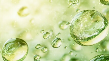 Abstract background with floating water bubbles and spheres, ideal for creative and futuristic designs