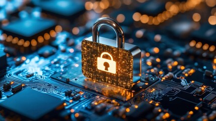 Abstract Security Technology Background with Lock Symbol