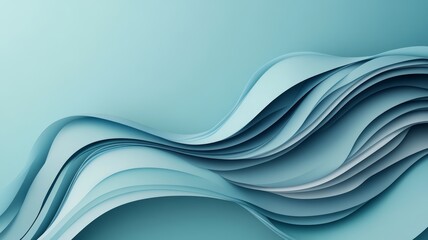 Obraz premium Abstract Blue Waves: Layered Paper Design