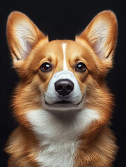 Corgi frontal face portrait