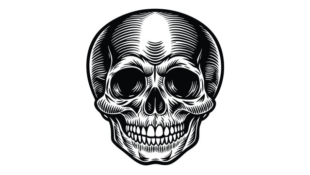 Skull in vintage stule