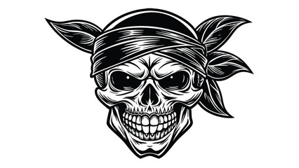 Skull in vintage stule