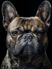 bulldog portrait, bulldog frontal face portrait