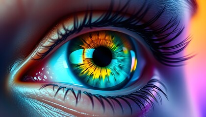 A Close-Up of a Vibrant, Multicolored Eye