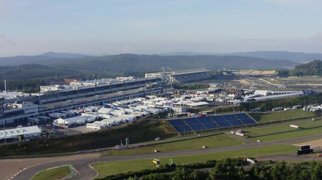 Droneshot of N&uuml;rburgring Racetrack in Germany.