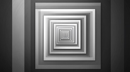 Abstract grayscale perspective tunnel of layered squares.