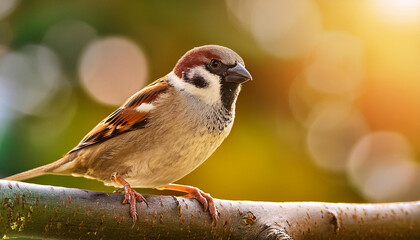Close up de un gorrion con fondo desenfocado